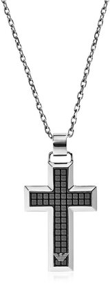 Emporio Armani Steel Necklace with Cross Pendant