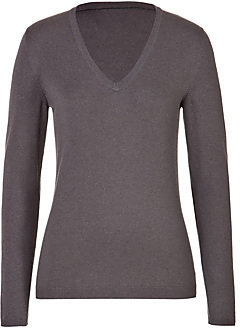 Brunello Cucinelli V-Neck Cashmere Pullover with Elbow Patches