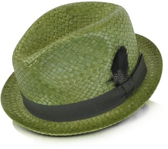 Paul Smith Straw Feather Trilby Hat