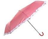 Dorothy Perkins Womens Dark Pink Spot Frill Umbrella- Deep Pink