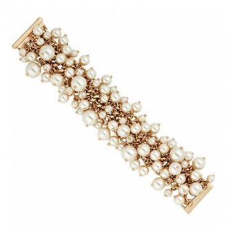 Betty Jackson Designer cluster pearl chain magnetic bracelet
