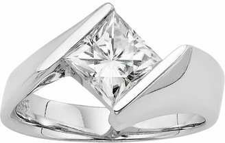 Forever Brilliant Lab-Created Moissanite Solitaire Bypass Engagement Ring in 14k White Gold (1 3/4 Carat T.W.)
