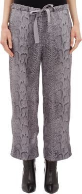Nina Ricci Python-Print Silk Pajama Pants