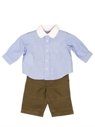 Ralph Lauren Childrenswear - Cotton Shirt & Wool Houndstooth Trousers
