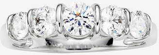 MODERN BRIDE 1 CT. T.W. Diamond 10K White Gold 5-Stone Ring