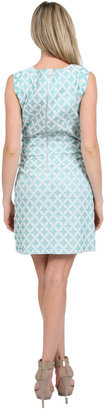 Phoebe Couture Phoebe Drop Waist Jacquard Dress in Mint