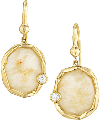 Mimi So Golden Sapphire & Bezel-Set Diamond Dangle Earrings