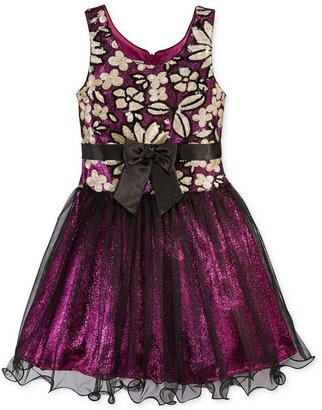 Bonnie Jean Girls' Sequin Mesh Floral Dress