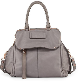 Kooba Angela Leather Satchel Bag, Cement Gray