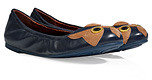 Marc by Marc Jacobs Leather Ballerinas in Blue/Nude