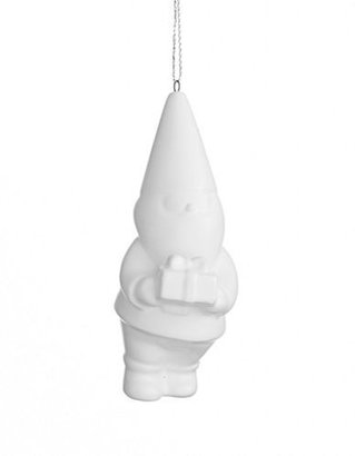 Lord & Taylor Ceramic Santa with Gift Ornament