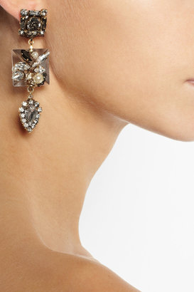 Erickson Beamon Gold-plated Swarovski crystal and pearl earrings