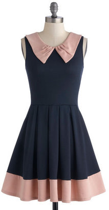RACHEL KATE Prose and Contrast Dress in Navy
