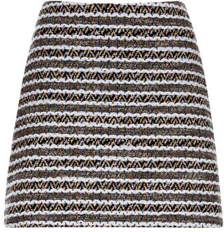 Thakoon Summer Tropic Tweed Mini Skirt Black Multi