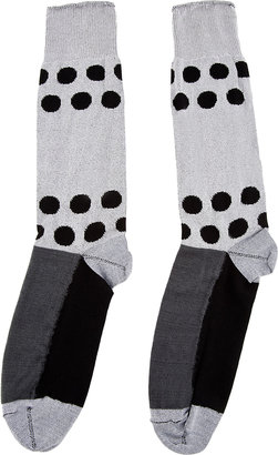 Comme des Garcons Homme Plus Grey Polka Dot Tall Socks