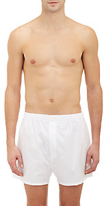 Barneys New York Men's Solid Boxer Shorts-WHITE