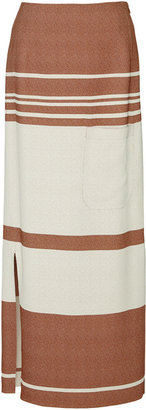 J.W.Anderson Striped Crepe Midi Skirt