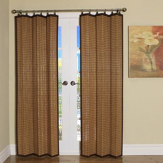 Versailles Home Fashions Easy Glide 63" All-Natural Bamboo Ring Top Window Curtain Panel Brown