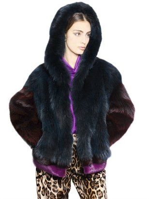 Simonetta Ravizza Hooded Fox Fur & Mink Jacket