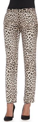 Haute Hippie Silk Leopard-Print Trousers