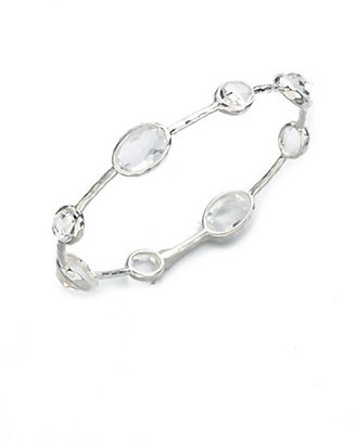 Ippolita Rock Candy Clear Quartz & Sterling Silver Eight-Stone Bangle Bracelet