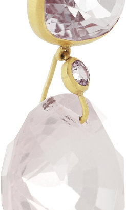 Marie Helene De Taillac 22-karat gold, amethyst and quartz earrings