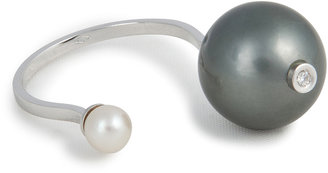 Delfina Delettrez 18kt White Gold Piercing Ring with Pearls