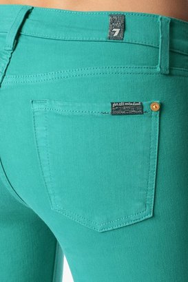 7 For All Mankind The Slim Illusion Ankle Skinny In Bright Jade (28" Inseam)