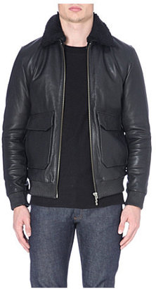 Nudie Jeans Leather bomber jacket - for Men