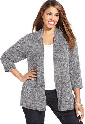 Charter Club Plus Size Open-Front Cardigan