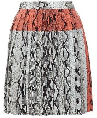 Roberto Cavalli Snake-Print Silk Pleated Skirt