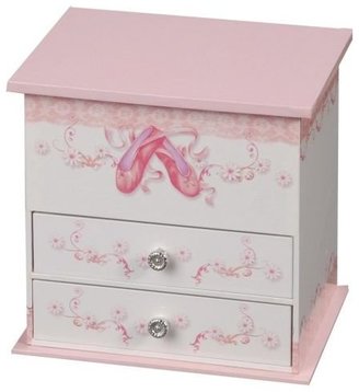 Mele Angel Girl's Wooden Musical Ballerina Jewelry Box with Fashion Paper Overlay
