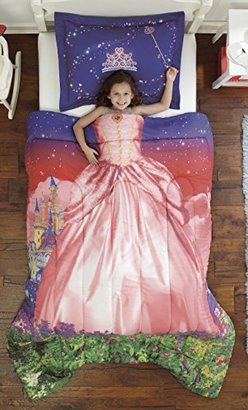 Dream Big Royal Princess Ultra Soft Microfiber Comforter Sham Set, Pink, Twin