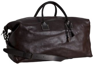 John Varvatos dark brown leather 'Stretch' large duffel bag