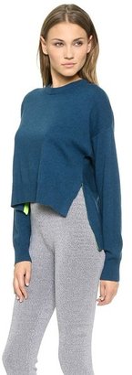 Alexander Wang T by Crew Neck Pullover with Pop Accent