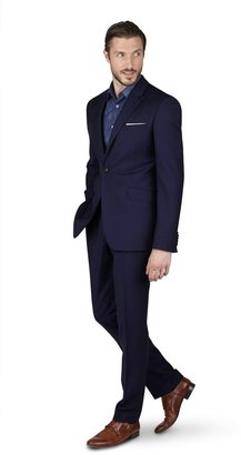 T.M.Lewin Harman Blue Mohair Blend  Slim Fit Suit Trousers