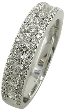 EWA 18ct White Gold Diamond Three Row 0.62ct Eternity Ring, Size N