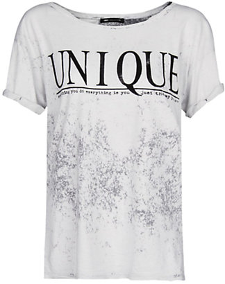 MANGO Unique T-Shirt, Light Pastel Grey