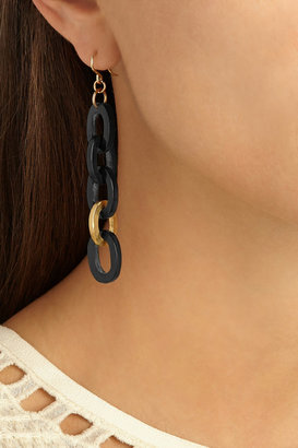 Ashley Pittman Mara gold-tone and horn earrings