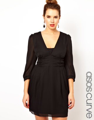 ASOS CURVE Tulip Dress with Ruched Band