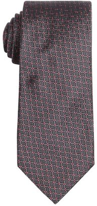 Prada iron and pink micro patterned silk tie