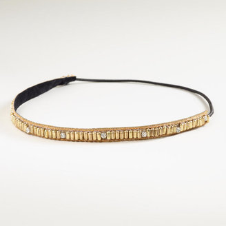 Cost Plus World Market Gold Bead and Rhinestone Headband