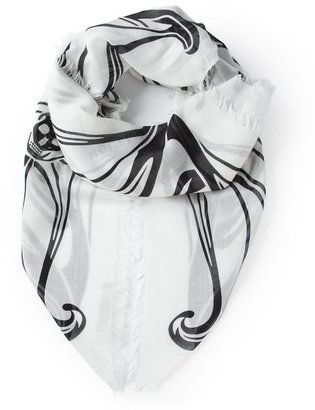 Alexander McQueen artistic skull print scarf