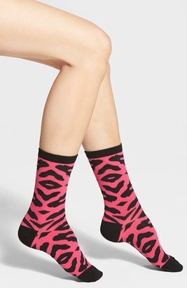 Hot Sox Zebra Stripe Crew Socks