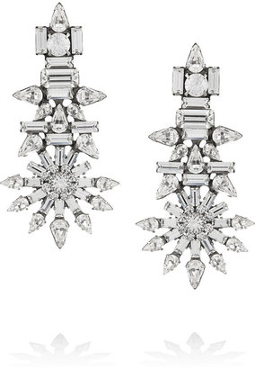 Dannijo Everly oxidized silver Swarovski crystal earrings