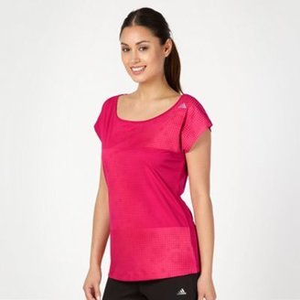 adidas Pink spotted print slim fit t-shirt