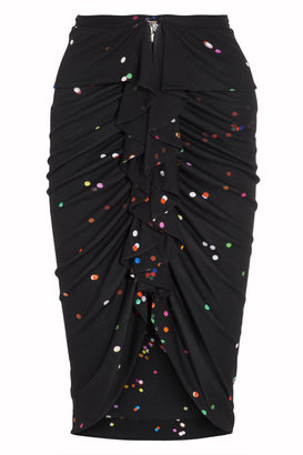 Givenchy Confetti-print black jersey skirt