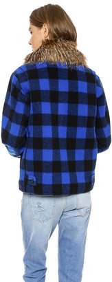 Smythe Barn Jacket with Detachable Faux Fur Collar
