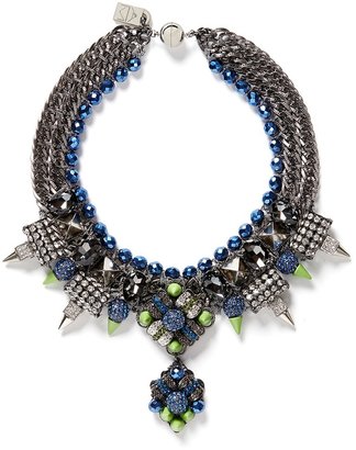 Assad Mounser Neon spike crystal curb chain necklace