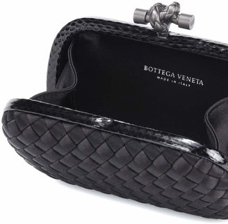 Bottega Veneta Knot snake-trimmed satin box clutch
